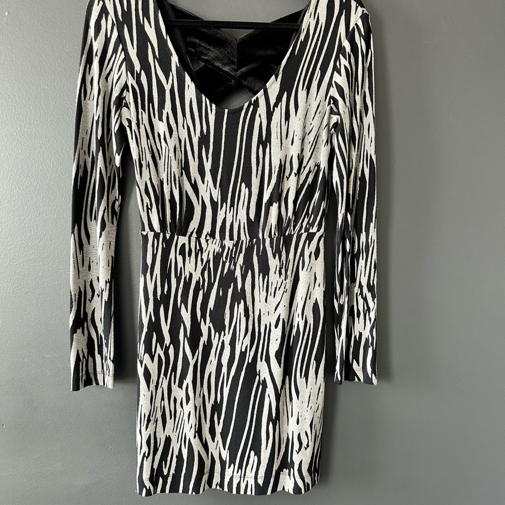 BCBGeneration Black Mini Dress with Crisscross Back Size Small